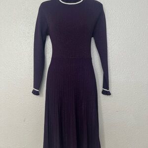 Nanette Lepore Dark Purple Long Sleeve Dress
